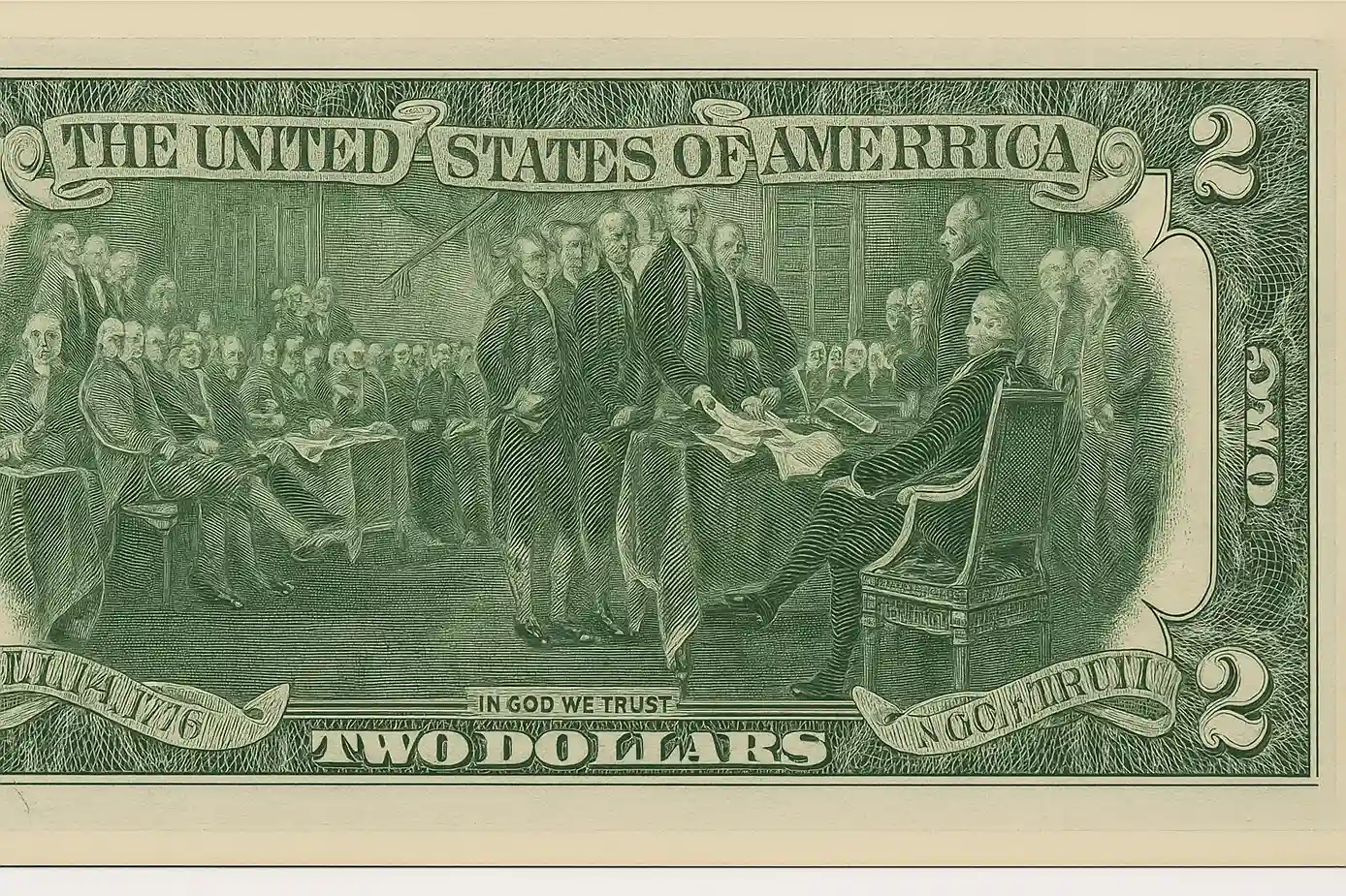 1953 $2 bill reverse